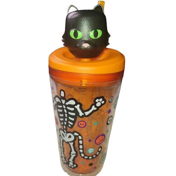 Halloween Cat Skeleton Bobble Head Cup - Picture 1 of 4
